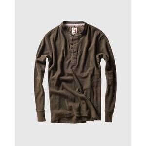NEW RELWEN men's french rib henley top in loden